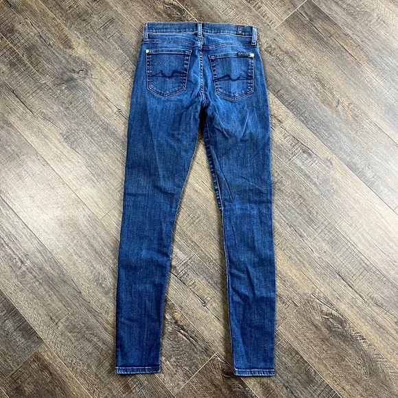 7 For All Mankind Skinny Blue Jeans Pants Denim ((size 24)) - Picture 2 of 8